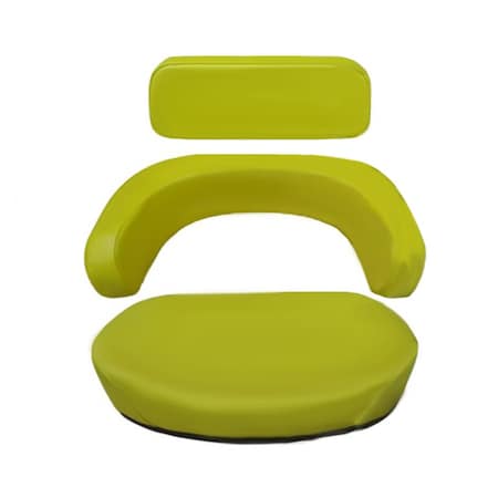 Aftermarket TY26545 Yellow 3 Piece Seat Cushion Set w Thicker Bottom Cushion Fits John Deere SEQ90-0212